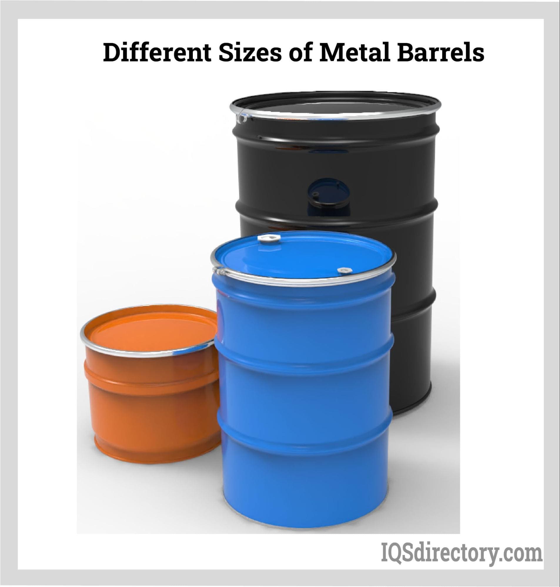 Different Sizes of Metal Barrels