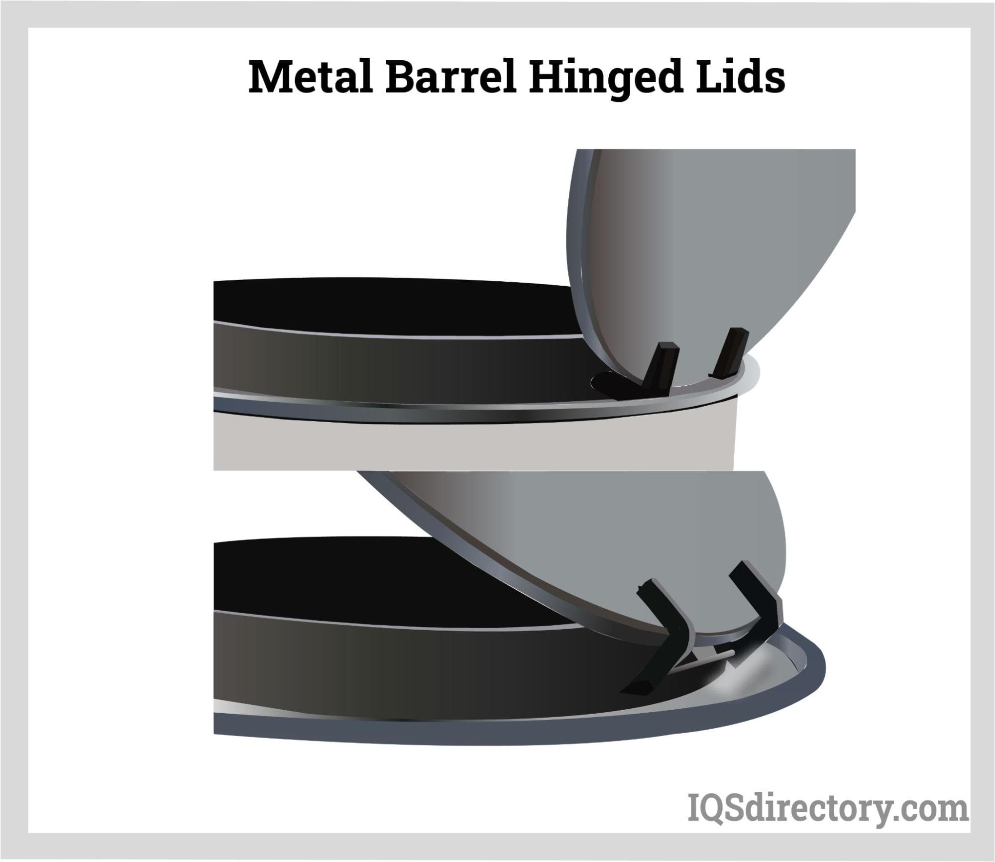 Metal Barrel Hinged Lids