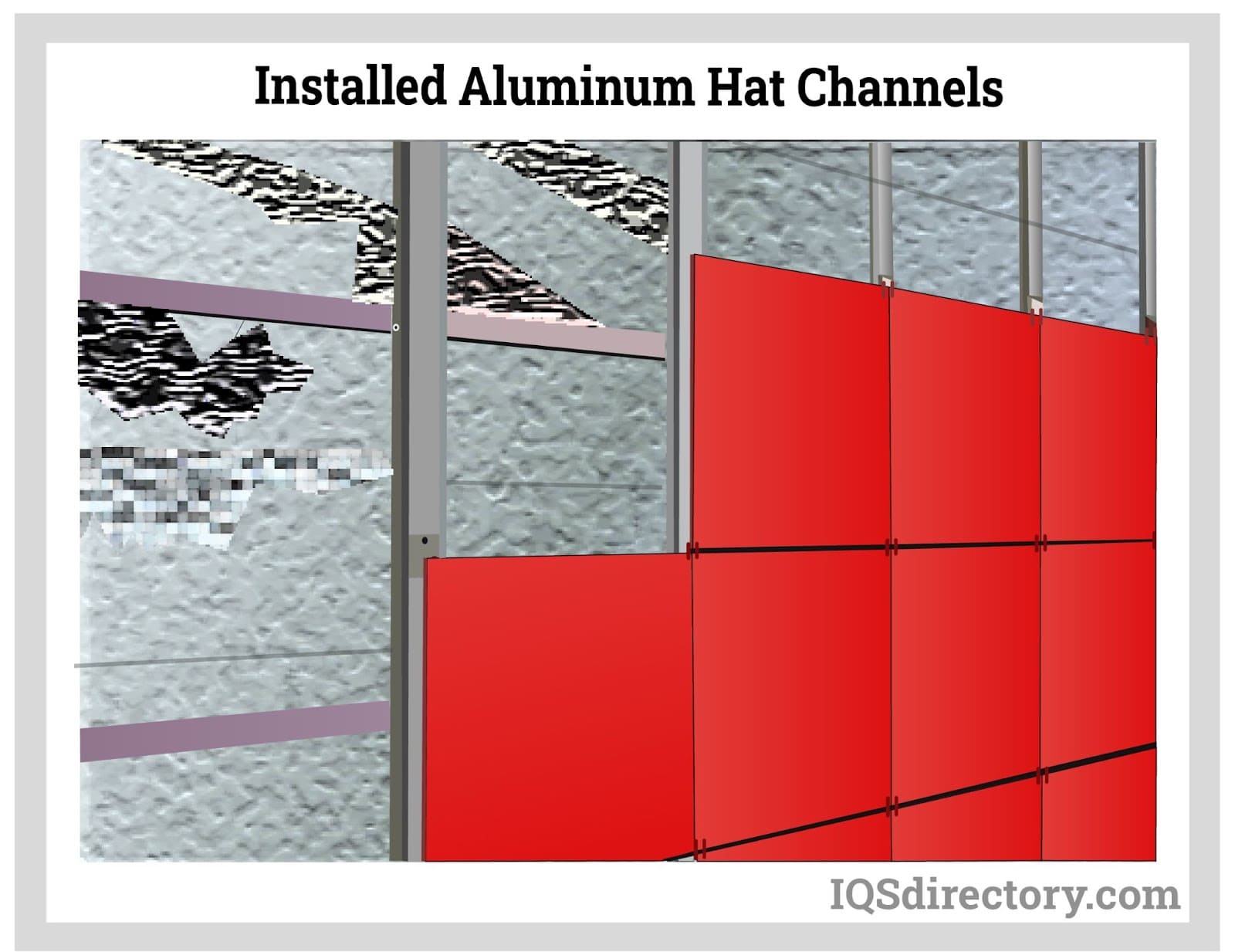 Installed Aluminum Hat Channels