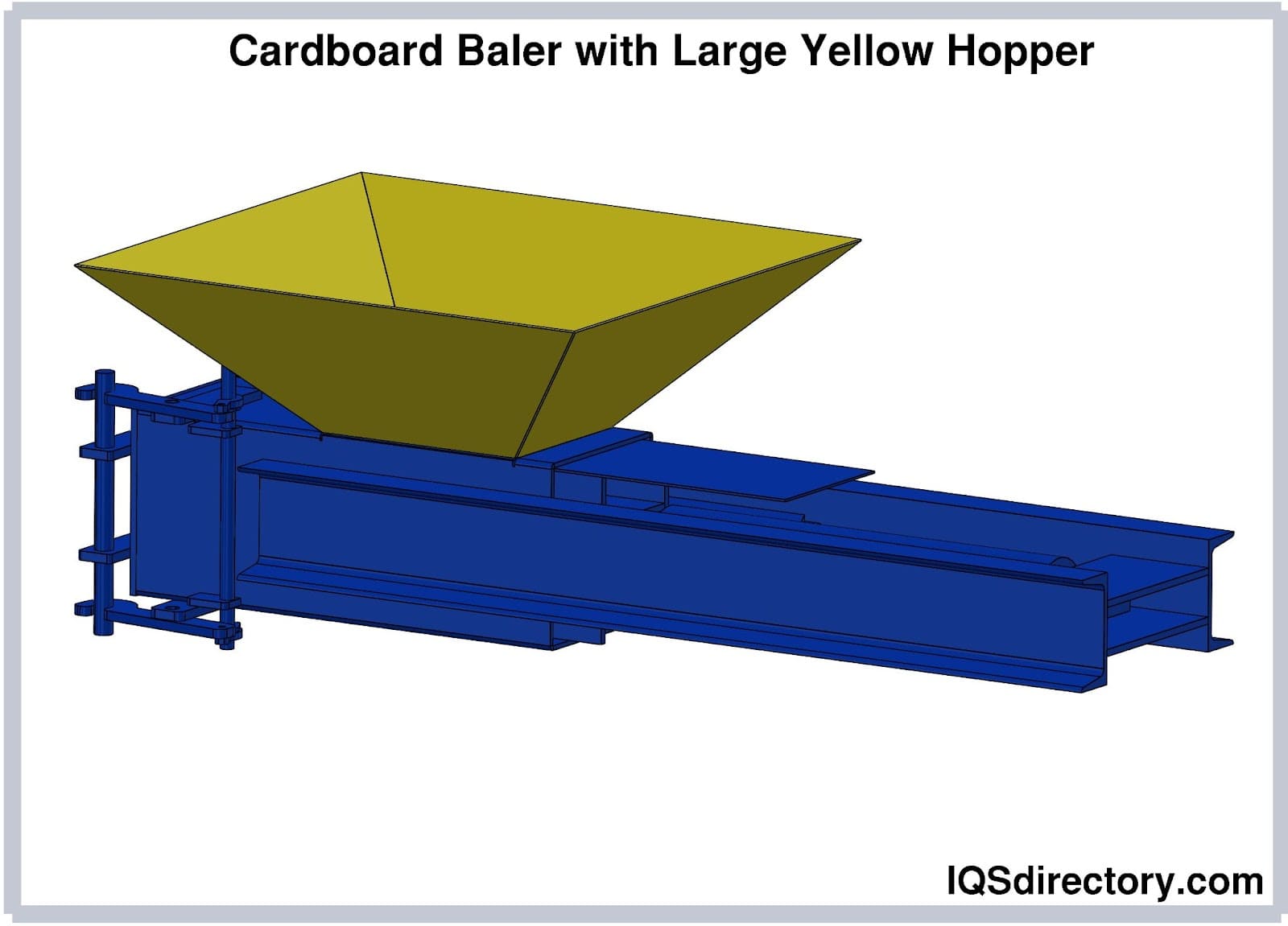 Cardboard Baler with Large Yellow Hopper