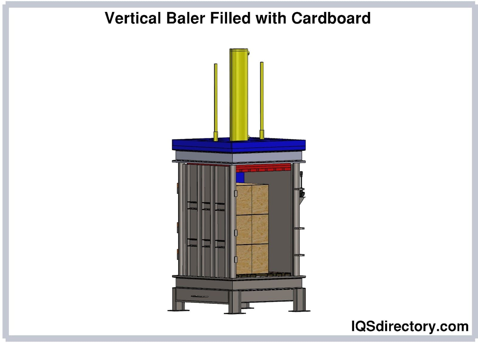 Vertical Baler Filled with Cardboard