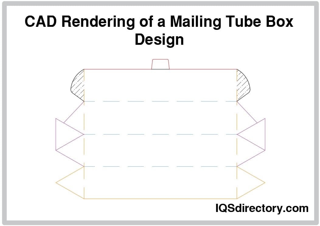 CAD Rendering of a Mailing Tube Box Design