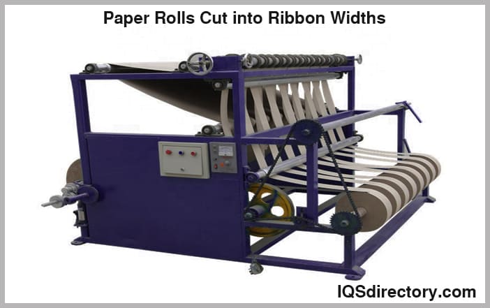 Paper Rolls Cut into Ribbon Widths
