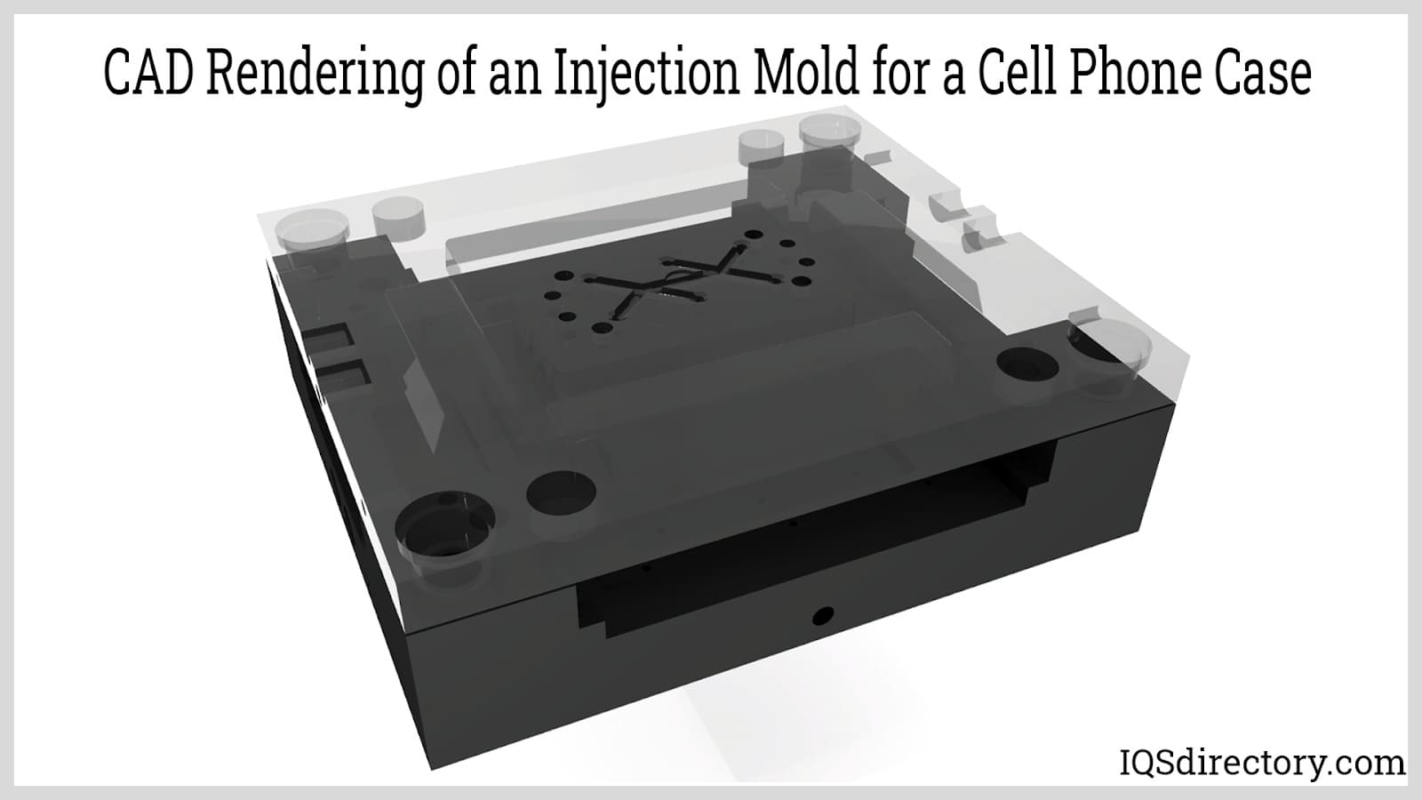 CAD Rendering of an Injection Mold for a Cell Phone Case