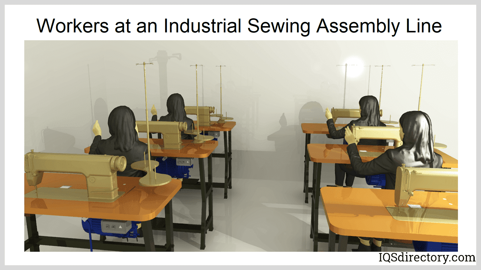 Women Working at an Industrial Sewing Assembly Line
