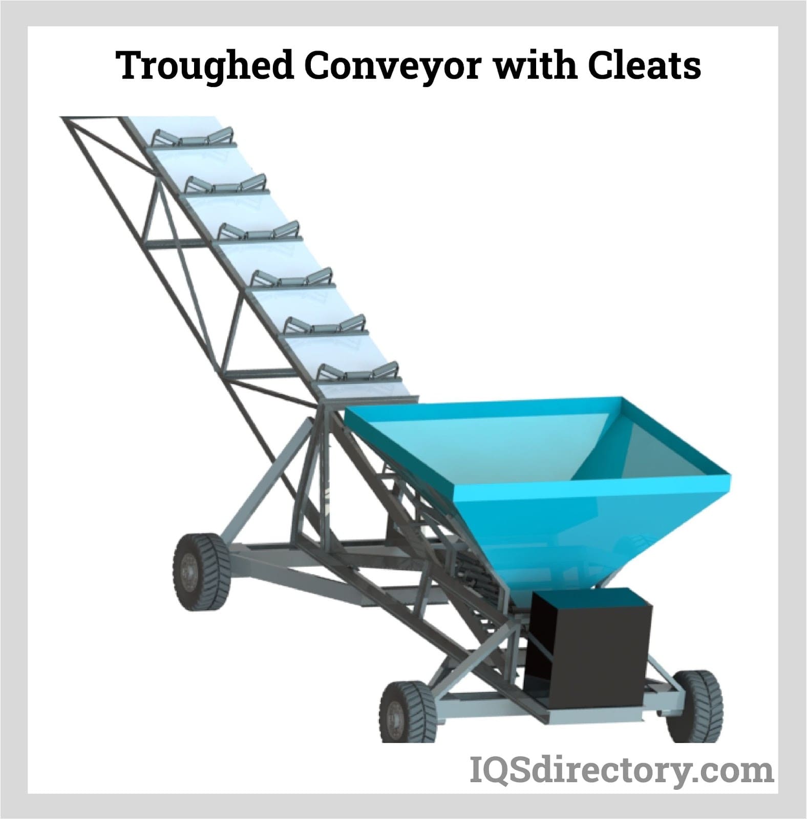 Cleats کے ساتھ troughed Conveyor