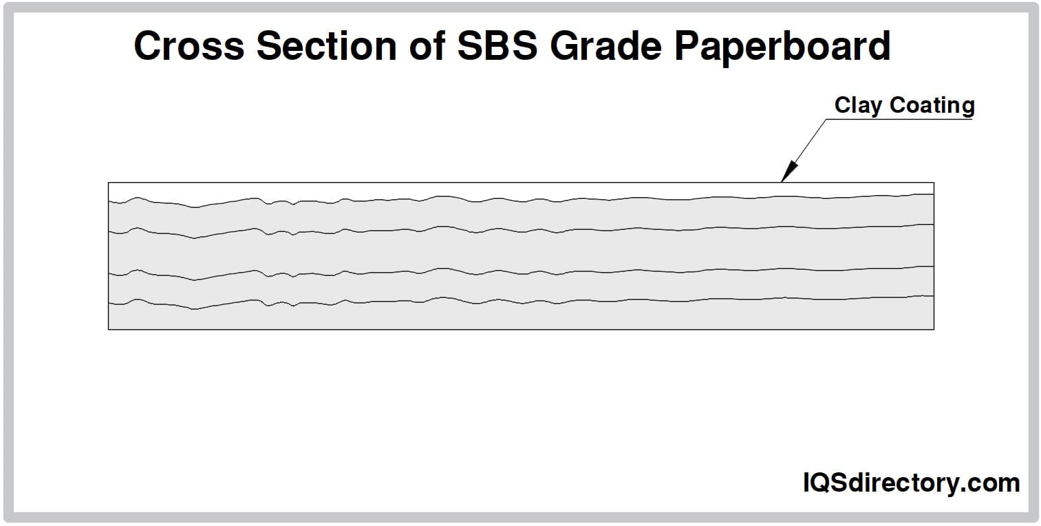 Cross Section of SBS Grade Paperboard