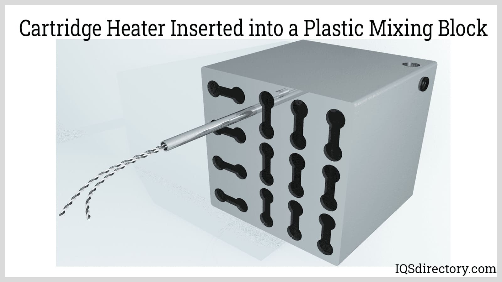 Cartridge Heater Inserted into a Plastic Mixing Block