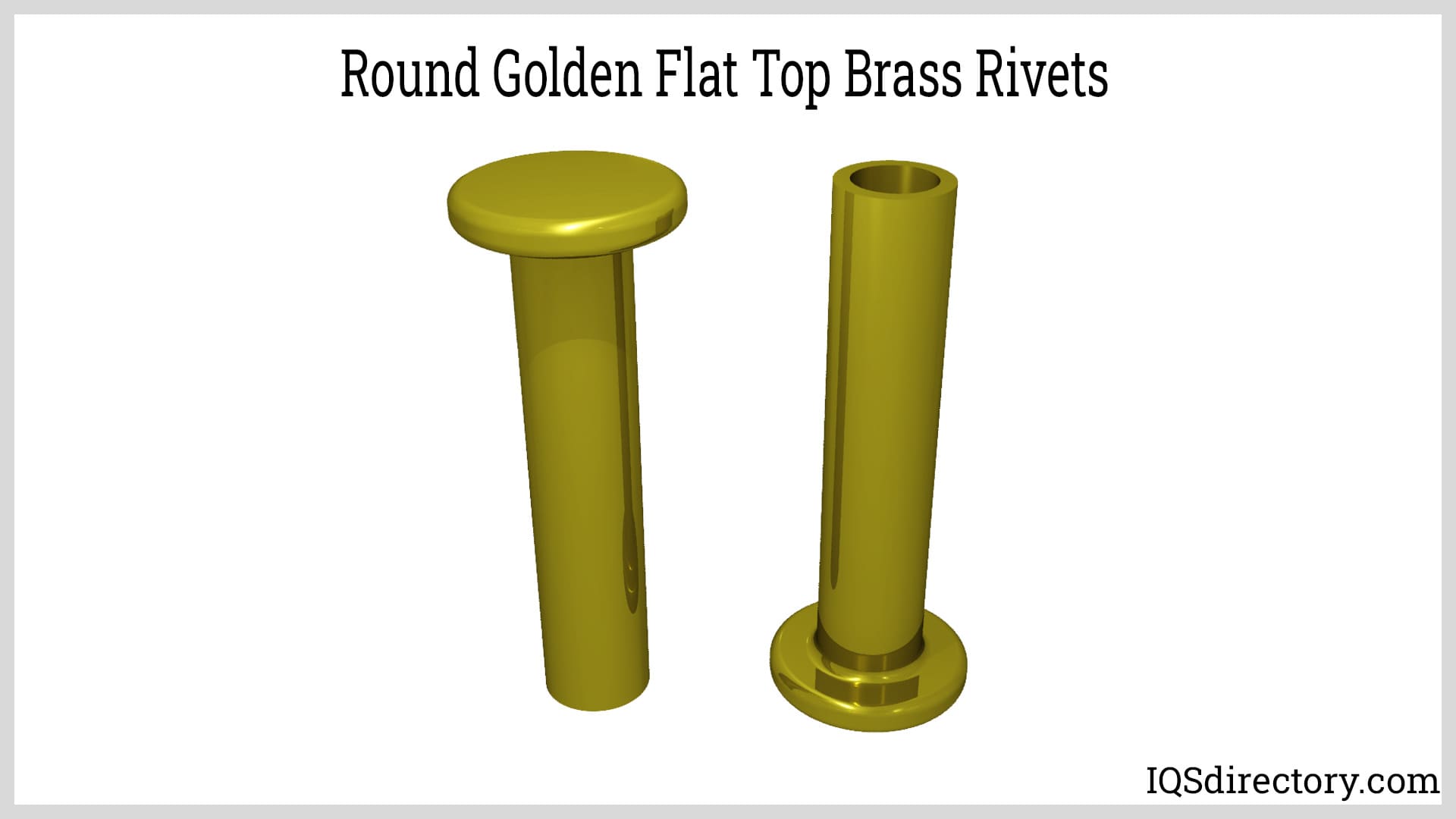 Round Golden Flat Top Brass Rivets