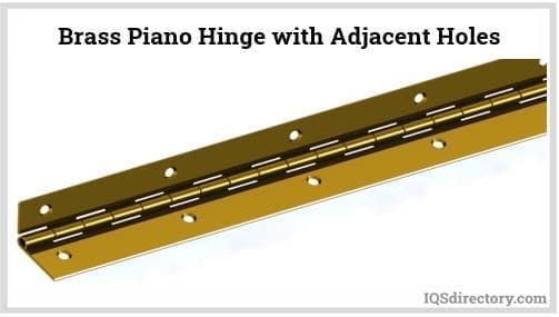 Brass Piano Hinge with Adjacent Holes