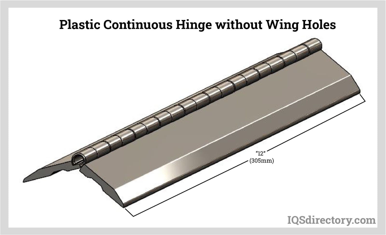 Plastic Continuous Hinge without Wing Holes