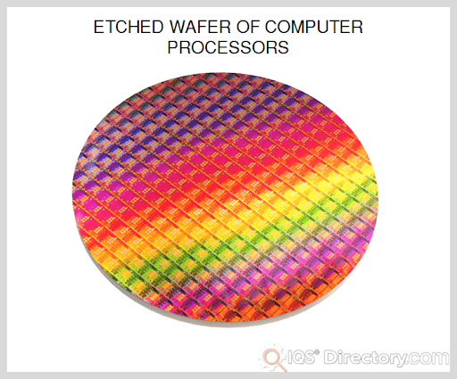 Etched Wafer of Computer Processors