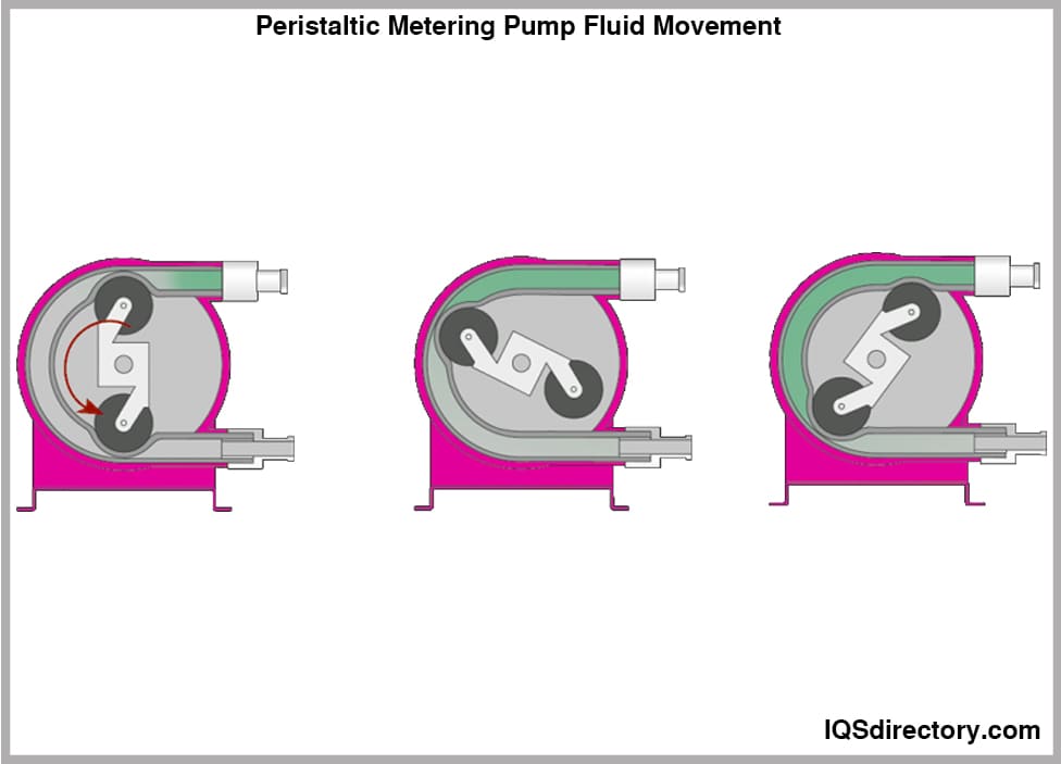 Peristaltic Metering Pump Fluid Movement