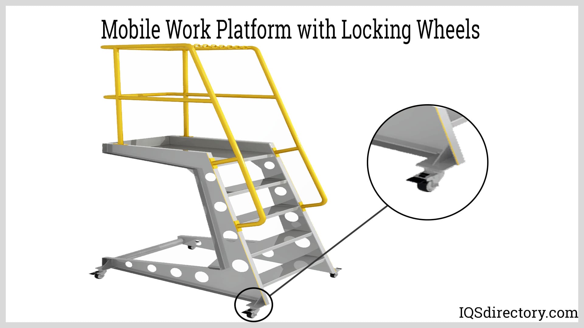 Mobile Work Platform with Locking Wheels