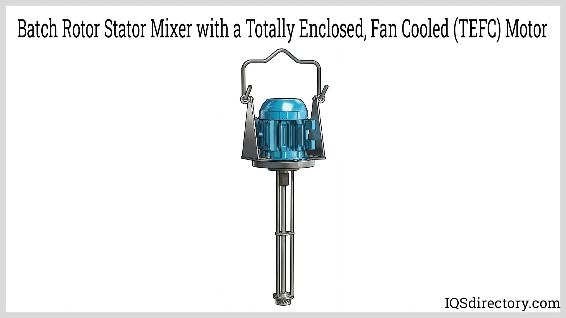 Batch Rotor Stator Mixer with a Totally Enclosed, Fan Cooled (TEFC) Motor Batch Rotor Stator Mixer with a Totally Enclosed, Fan Cooled (TEFC) Motor