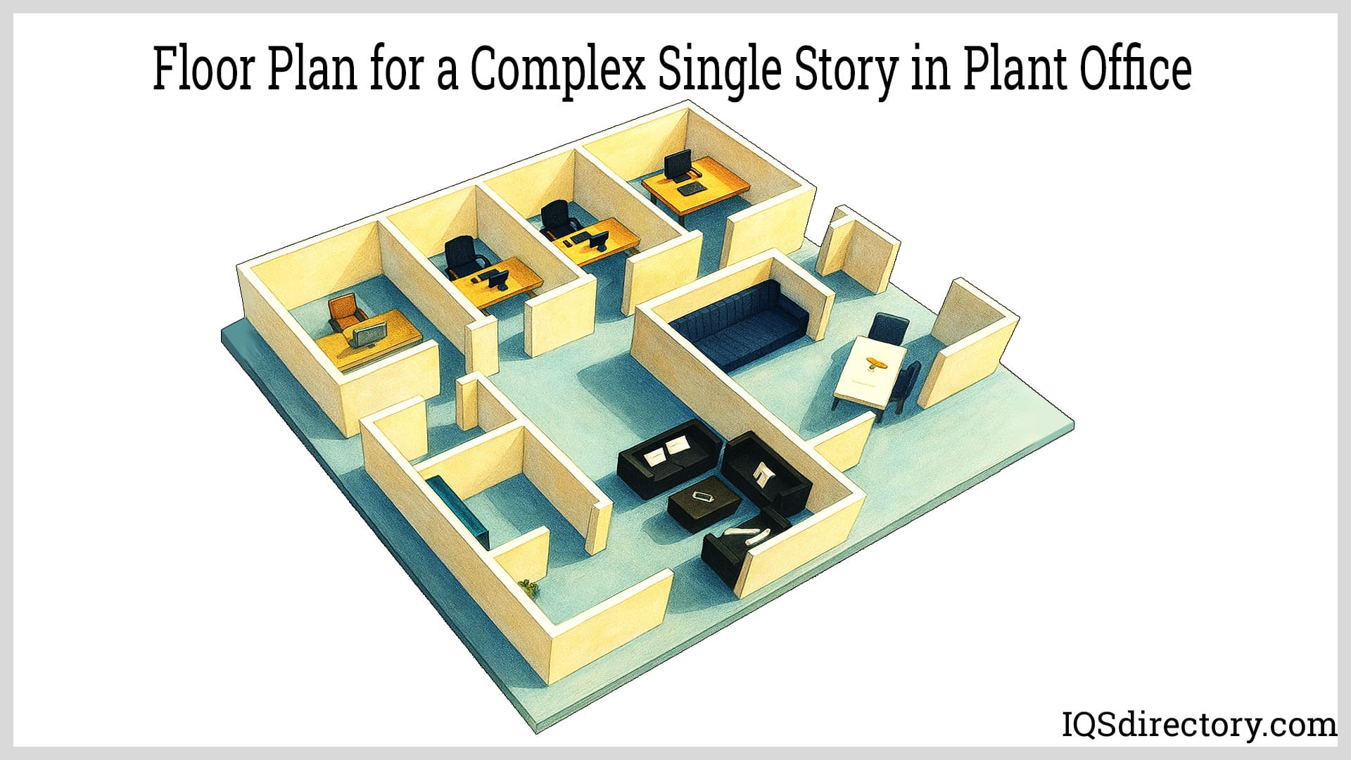 Floor Plan for a Complex Single Story Inplant Office