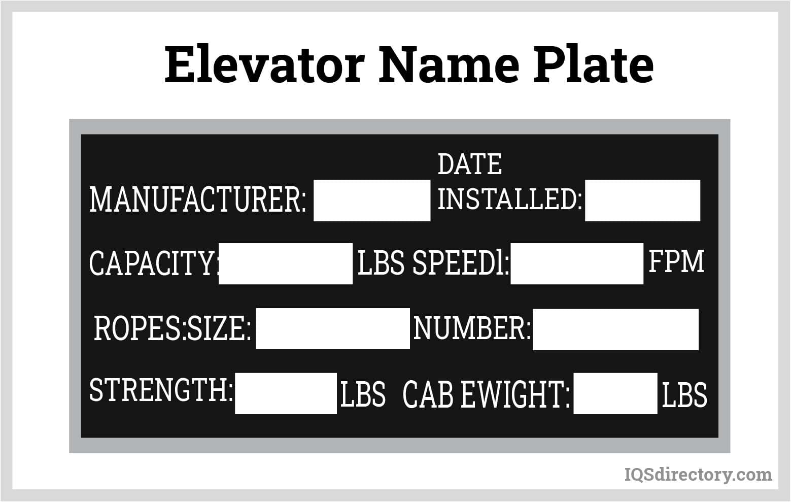 Elevator Name Plate
