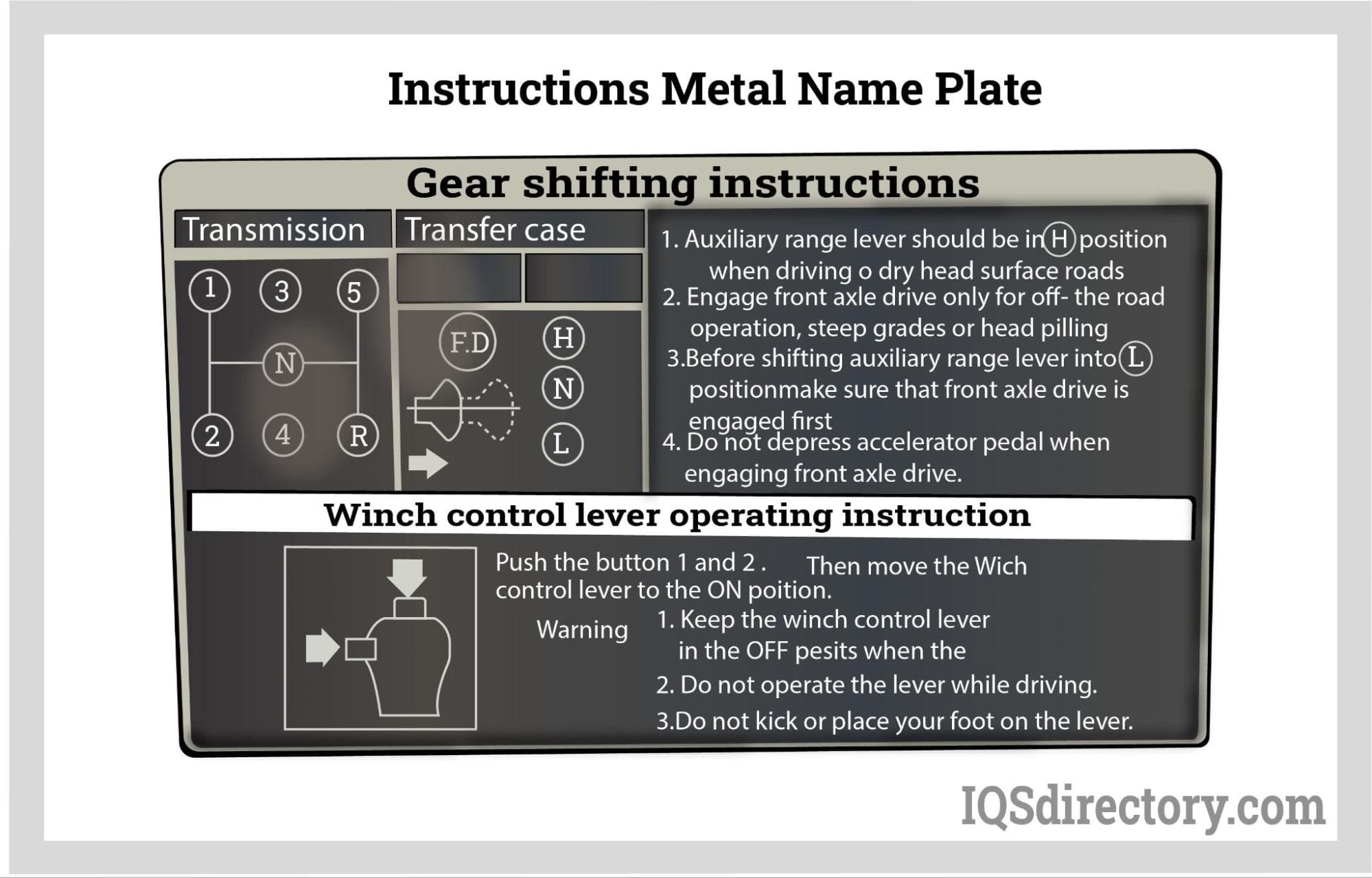 Instructions Metal Name Plate