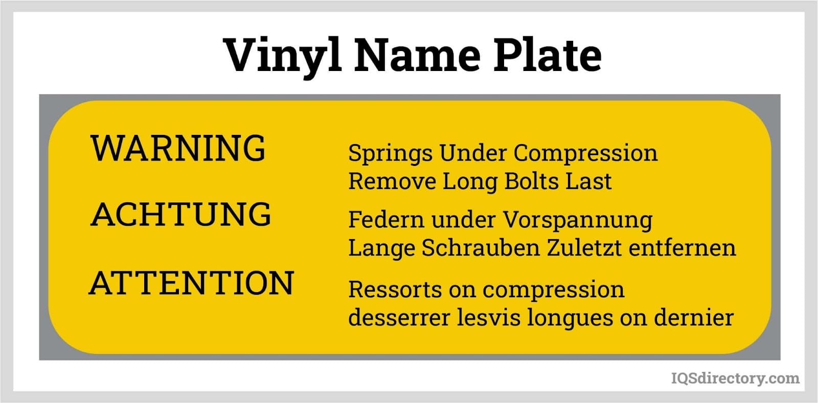 Vinyl Name Plate