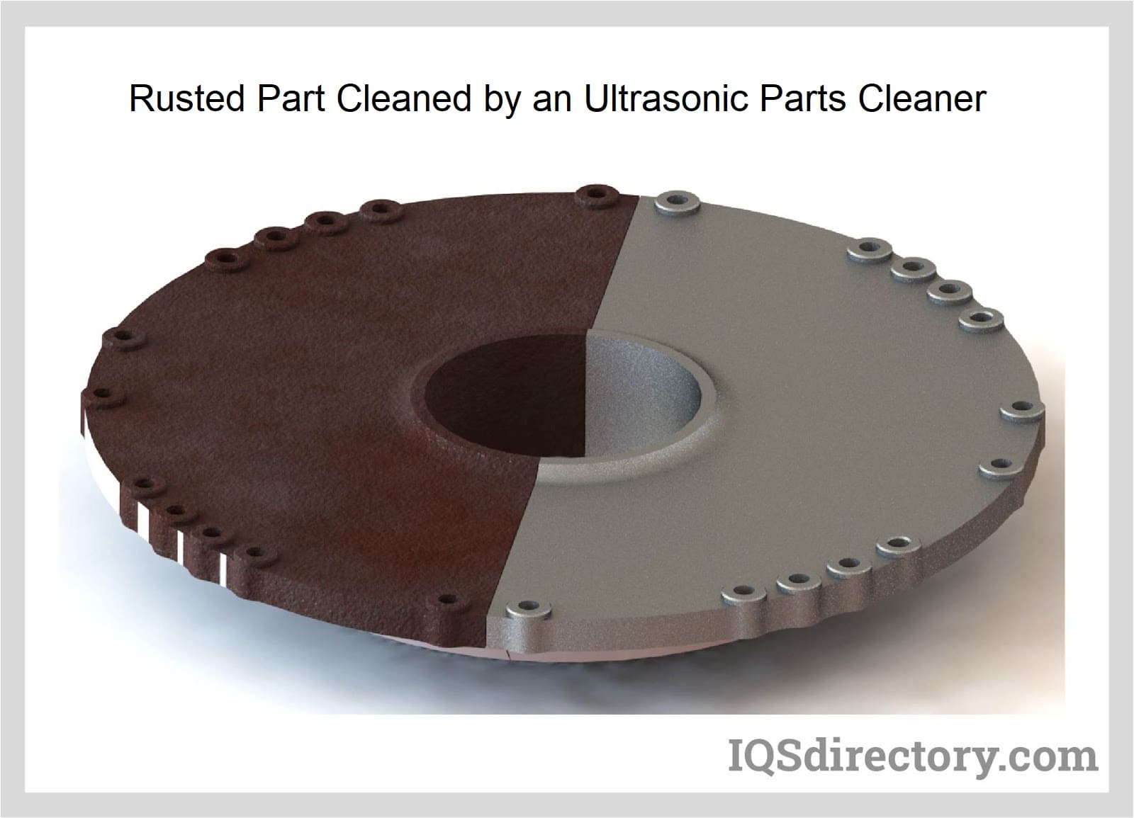 Rusted Part Cleaned by an Ultrasonic Parts Cleaner
