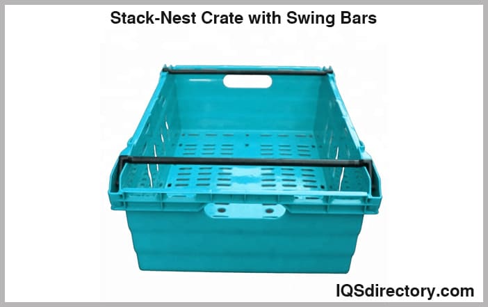 Stack-Nest Crate with Swing Bars