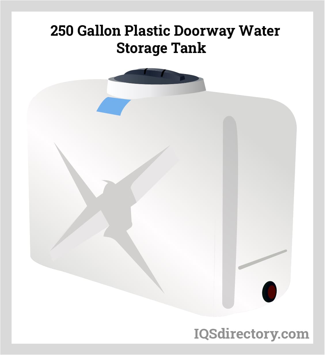 250 Gallon Plastic Doorway Water Storage Tank