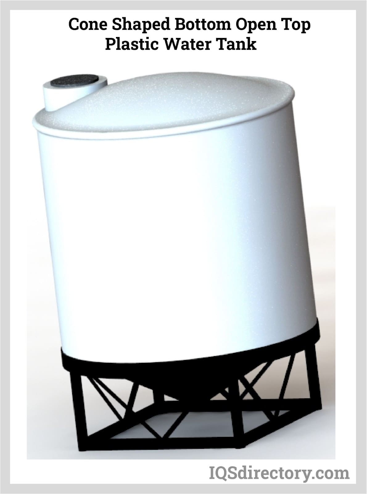 Cone Shaped Bottom Open Top Plastic Water Tank