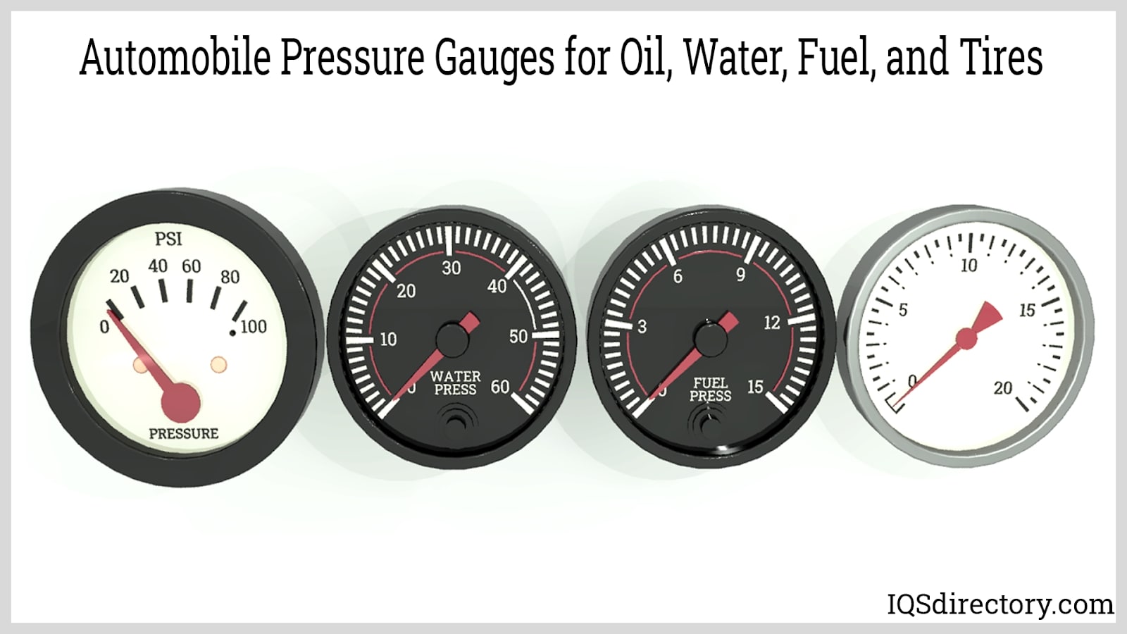 Automobile Pressure Gauges for Oil, Water, Fuel, and Tires