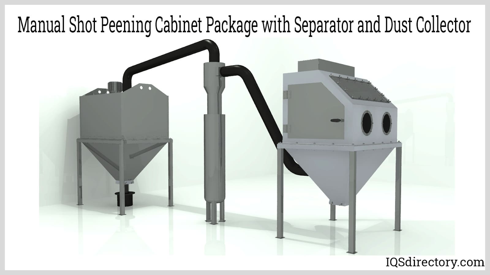 Manual Shot Peening Cabinet Package with Separator and Dust Collector