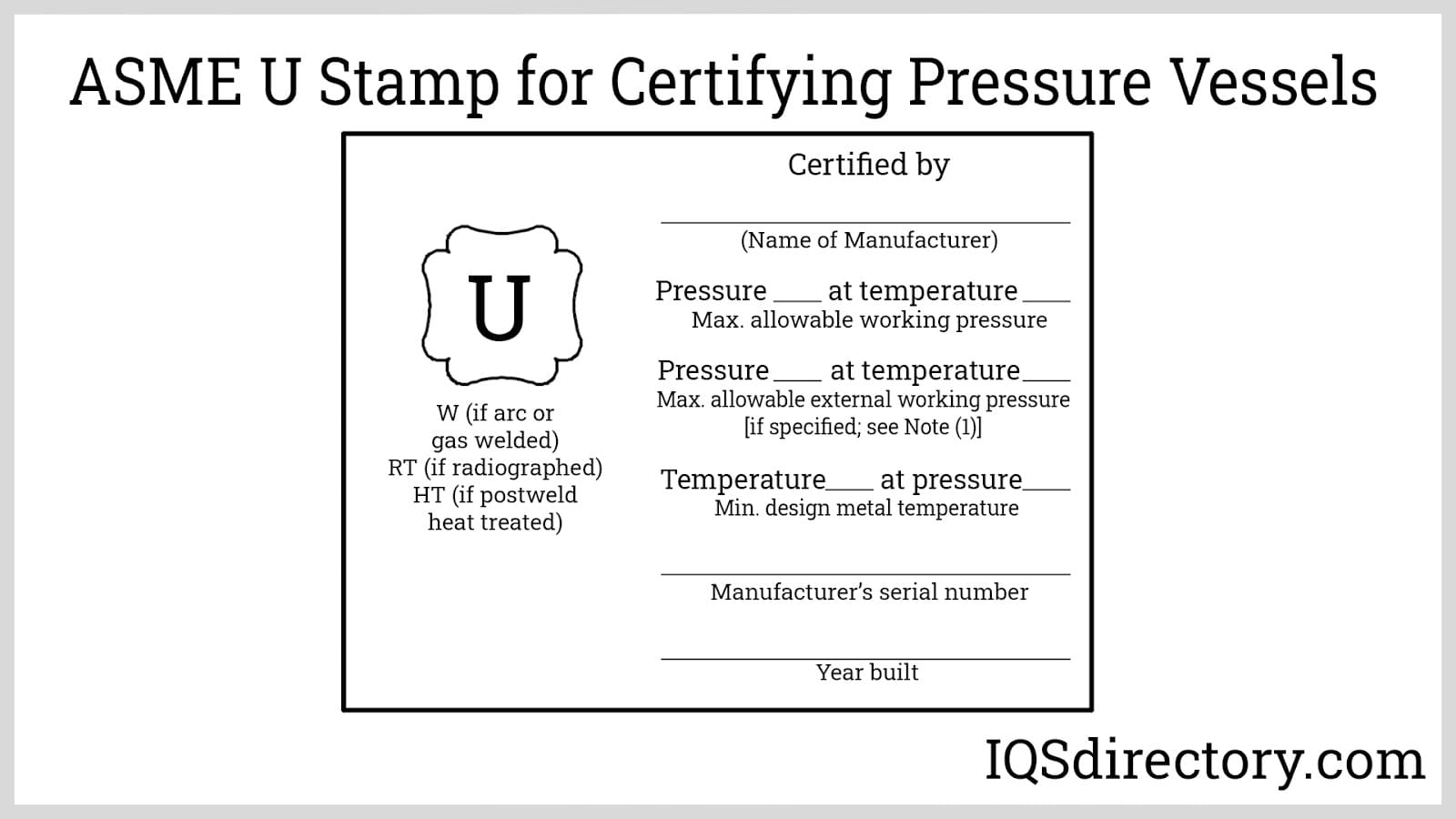 ASME U Stamp for Certifying Pressure Vessels