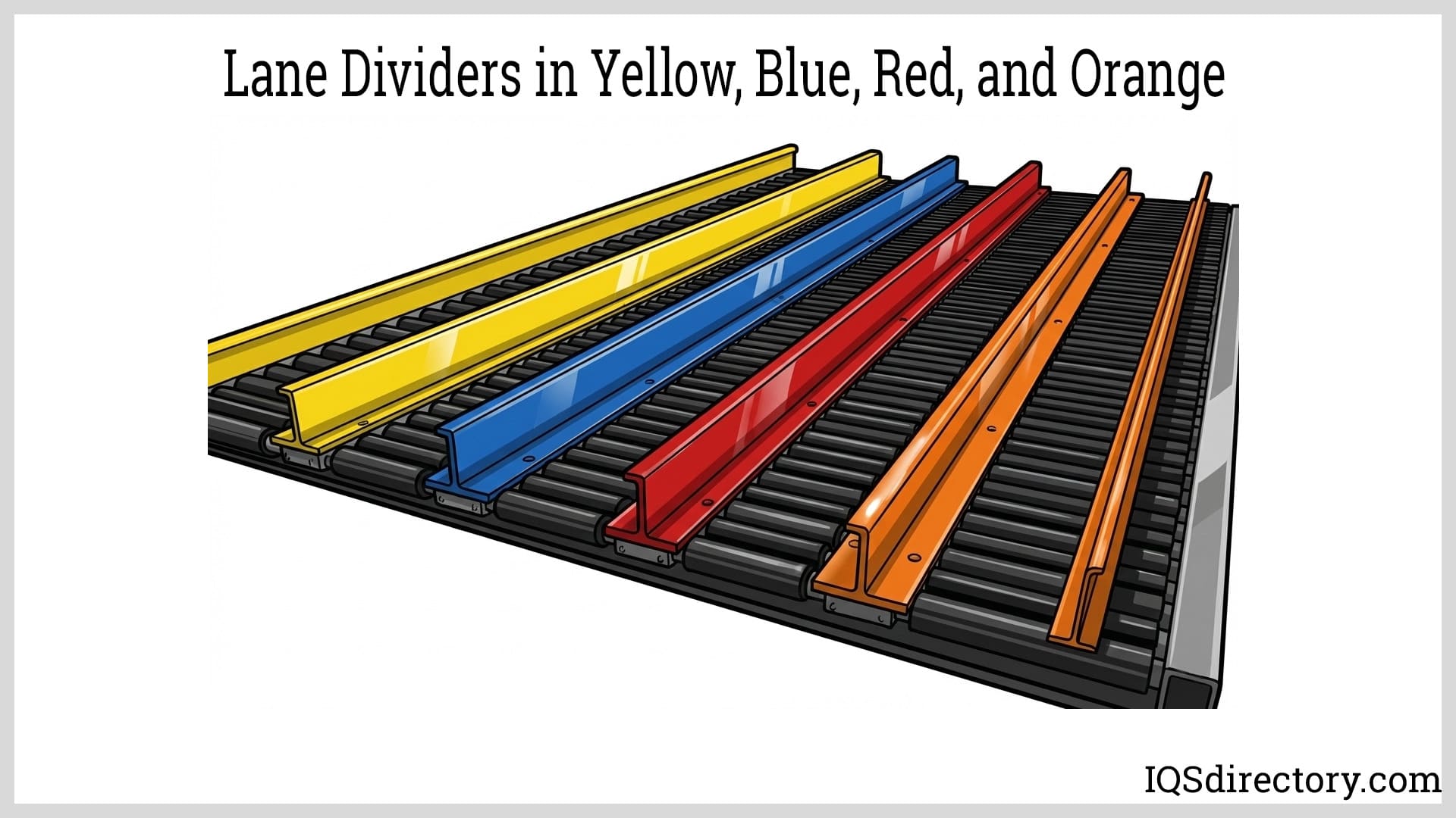Lane Dividers in Yellow, Blue, Red, and Orange Lane Dividers in Yellow, Blue, Red, and Orange