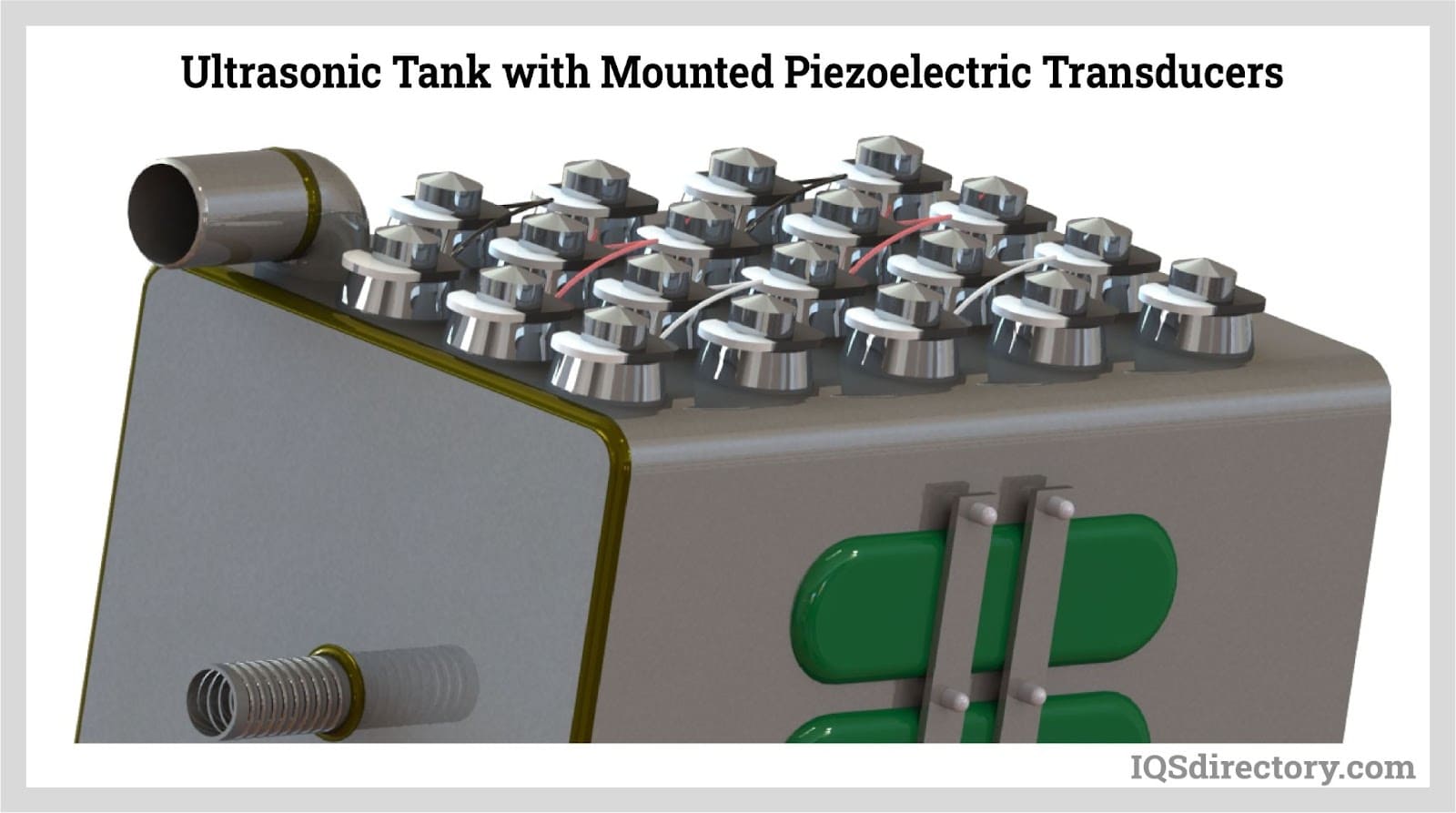 Ultrasonic Tank with Mounted Piezoelectric Transducers