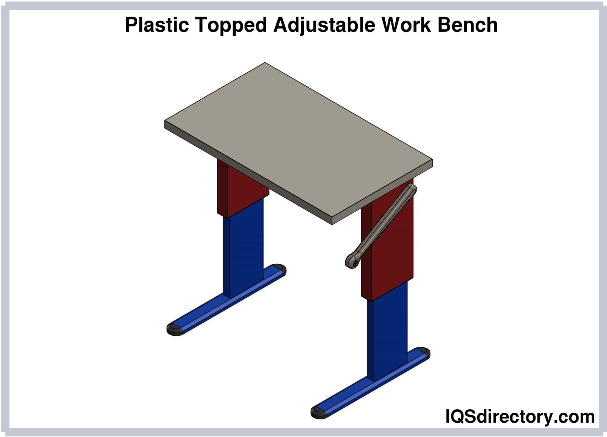 Plastic Topped Adjustable Work Bench