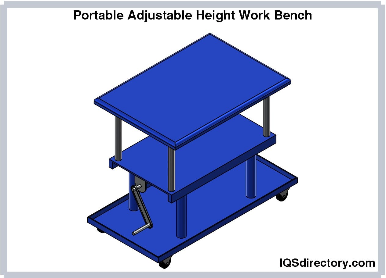 Portable Adjustable Height Work Bench