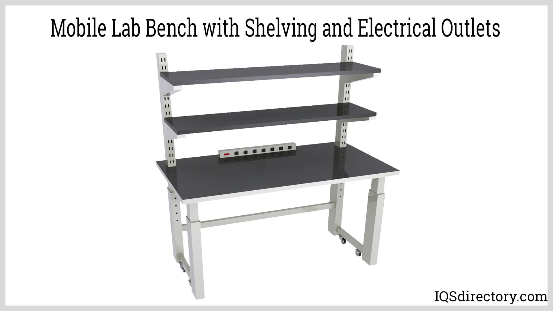 Mobile Lab Bench with Shelving and Electrical Outlets