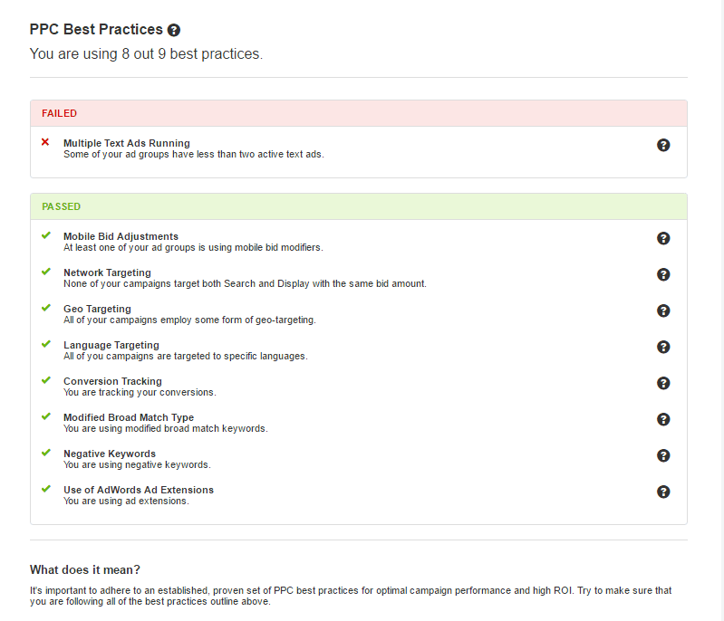 Best Practices Check